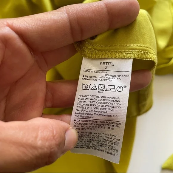 NEW Banana Republic Blouson-Sleeve Citron Green Celestial Maxi Dress 2 Petite - Picture 8 of 9